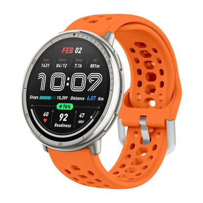 Silver Buckle Silicone Sport Watch Band, For Amazfit Active 2