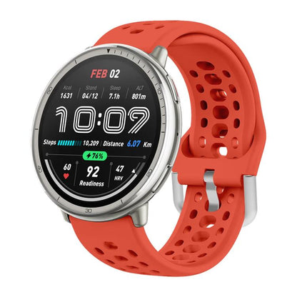 Silver Buckle Silicone Sport Watch Band, For Amazfit Active 2