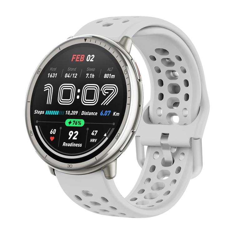 Silver Buckle Silicone Sport Watch Band, For Amazfit Active 2
