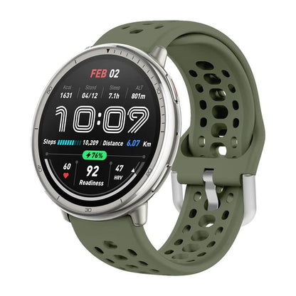 Silver Buckle Silicone Sport Watch Band, For Amazfit Active 2