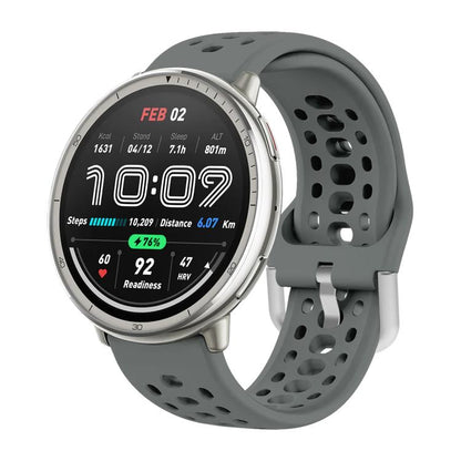 Silver Buckle Silicone Sport Watch Band, For Amazfit Active 2