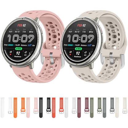 Silver Buckle Silicone Sport Watch Band, For Amazfit Active 2