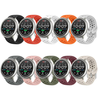 Silver Buckle Silicone Sport Watch Band, For Amazfit Active 2