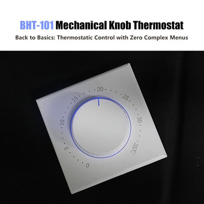 Smart Home Screenless Knob Thermostat with Dual Color LED Indicator, BHT-101GAL Water Heating, BHT-101GBL Electric Heating, BHT-101GCL Boiler Heating