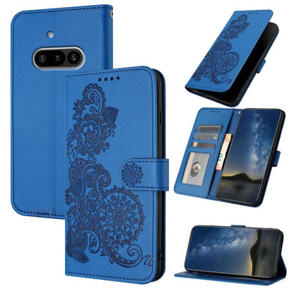 Datura Flower Embossed Flip Leather Phone Case, For Nothing Phone 4a Pro, For Nothing Phone 4a, For Nothing Phone 3a, For Nothing Phone 3a Pro, For Nothing Phone 2a