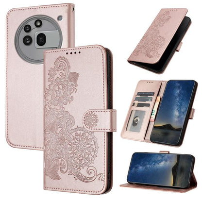 Datura Flower Embossed Flip Leather Phone Case, For Nothing Phone 4a Pro, For Nothing Phone 4a, For Nothing Phone 3a, For Nothing Phone 3a Pro, For Nothing Phone 2a