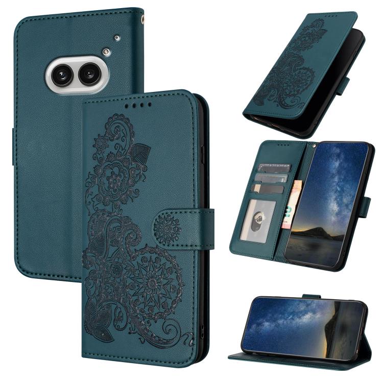 Datura Flower Embossed Flip Leather Phone Case, For Nothing Phone 4a Pro, For Nothing Phone 4a, For Nothing Phone 3a, For Nothing Phone 3a Pro, For Nothing Phone 2a