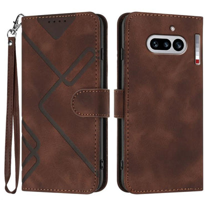 Line Pattern Skin Feel Leather Phone Case, For Nothing Phone 4a Pro, For Nothing Phone 4a, For Nothing Phone 3a, For Nothing Phone 3a Pro, For Nothing Phone 2a