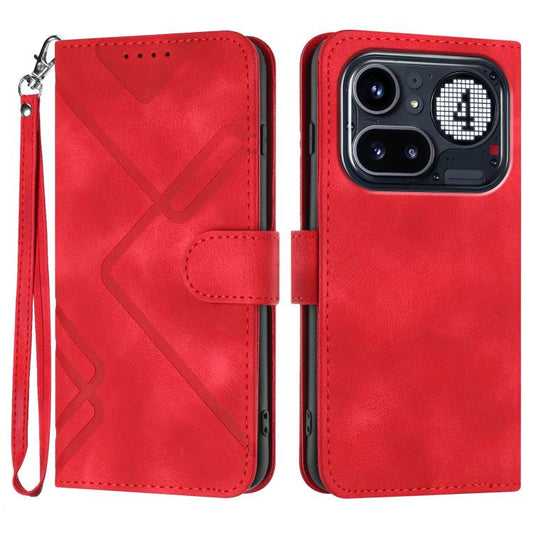 Line Pattern Skin Feel Leather Phone Case, For Nothing Phone 4a Pro, For Nothing Phone 4a, For Nothing Phone 3a, For Nothing Phone 3a Pro, For Nothing Phone 2a