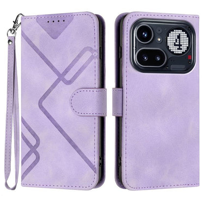 Line Pattern Skin Feel Leather Phone Case, For Nothing Phone 4a Pro, For Nothing Phone 4a, For Nothing Phone 3a, For Nothing Phone 3a Pro, For Nothing Phone 2a