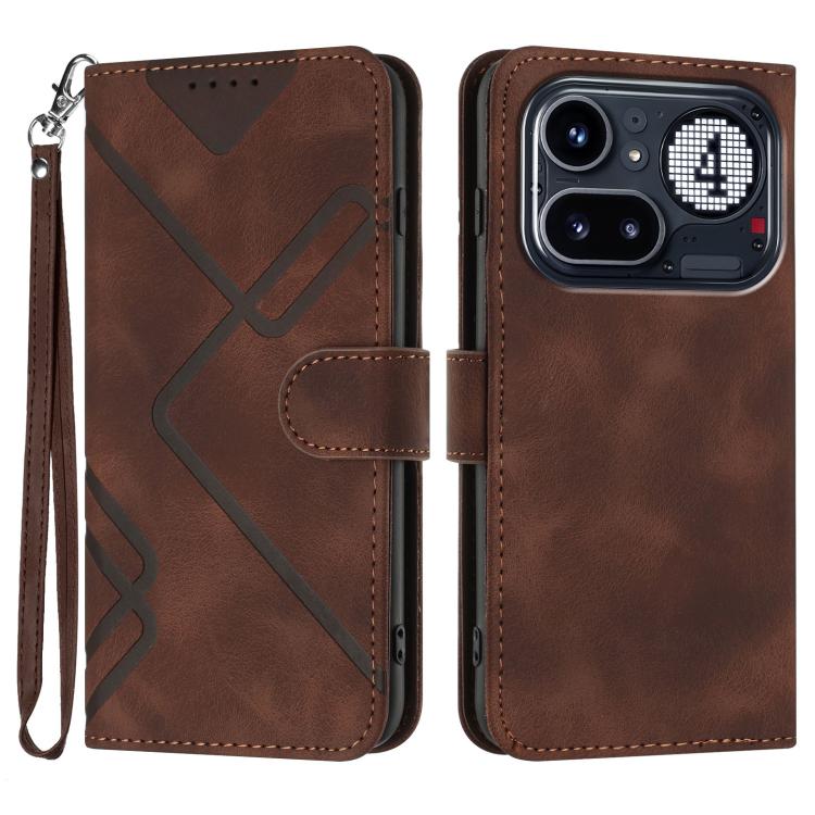 Line Pattern Skin Feel Leather Phone Case, For Nothing Phone 4a Pro, For Nothing Phone 4a, For Nothing Phone 3a, For Nothing Phone 3a Pro, For Nothing Phone 2a