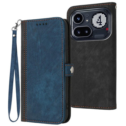 Side Buckle Double Fold Hand Strap Leather Phone Case, For Nothing Phone 4a Pro, For Nothing Phone 4a, For Nothing Phone 3a, For Nothing Phone 3a Pro, For Nothing Phone 2a