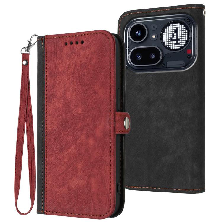 Side Buckle Double Fold Hand Strap Leather Phone Case, For Nothing Phone 4a Pro, For Nothing Phone 4a, For Nothing Phone 3a, For Nothing Phone 3a Pro, For Nothing Phone 2a