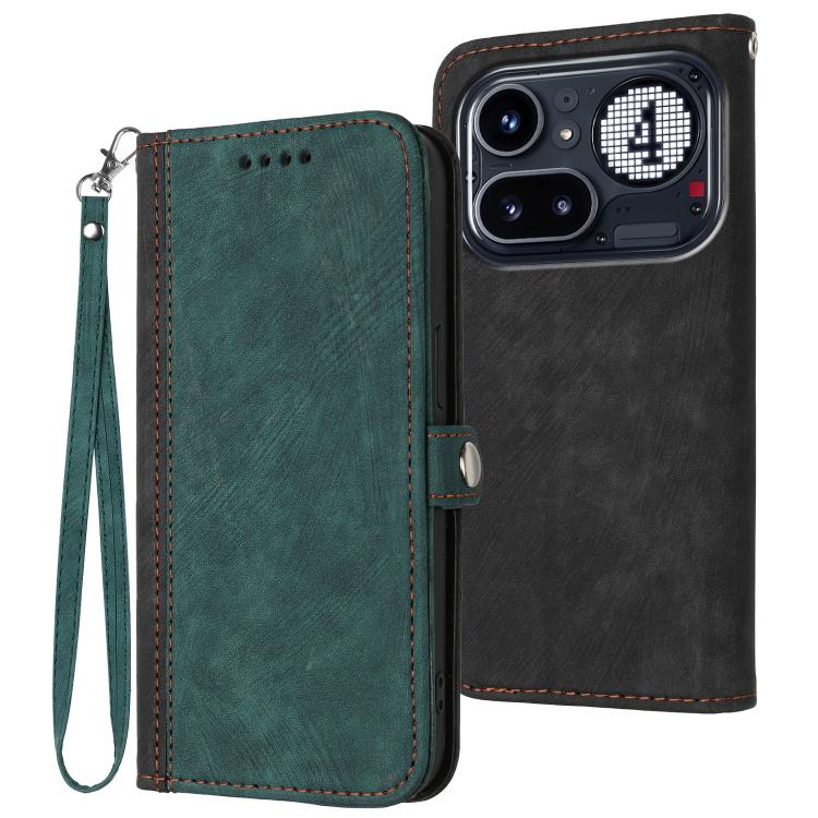 Side Buckle Double Fold Hand Strap Leather Phone Case, For Nothing Phone 4a Pro, For Nothing Phone 4a, For Nothing Phone 3a, For Nothing Phone 3a Pro, For Nothing Phone 2a