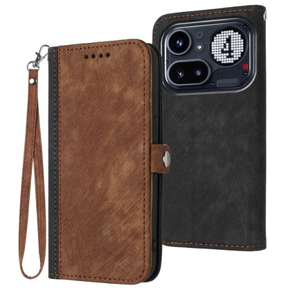 Side Buckle Double Fold Hand Strap Leather Phone Case, For Nothing Phone 4a Pro, For Nothing Phone 4a, For Nothing Phone 3a, For Nothing Phone 3a Pro, For Nothing Phone 2a