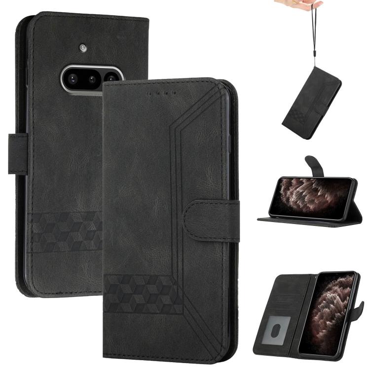 Cubic Skin Feel Flip Leather Phone Case, For Nothing Phone 4a Pro, For Nothing Phone 4a, For Nothing Phone 3a, For Nothing Phone 3a Pro, For Nothing Phone 2a