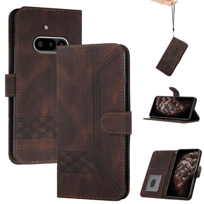 Cubic Skin Feel Flip Leather Phone Case, For Nothing Phone 4a Pro, For Nothing Phone 4a, For Nothing Phone 3a, For Nothing Phone 3a Pro, For Nothing Phone 2a