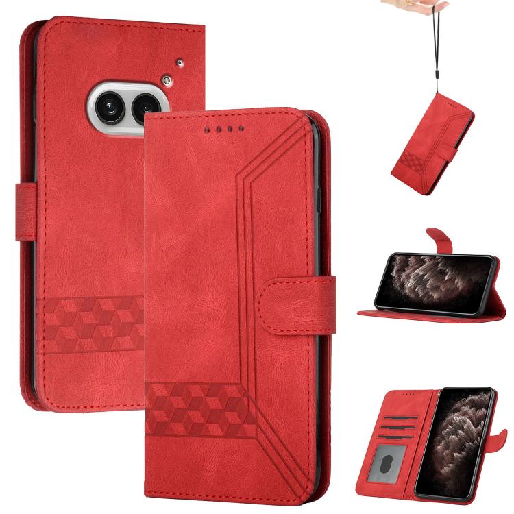 Cubic Skin Feel Flip Leather Phone Case, For Nothing Phone 4a Pro, For Nothing Phone 4a, For Nothing Phone 3a, For Nothing Phone 3a Pro, For Nothing Phone 2a