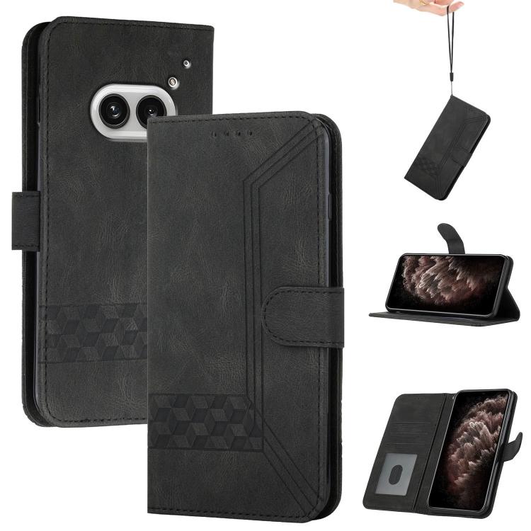 Cubic Skin Feel Flip Leather Phone Case, For Nothing Phone 4a Pro, For Nothing Phone 4a, For Nothing Phone 3a, For Nothing Phone 3a Pro, For Nothing Phone 2a