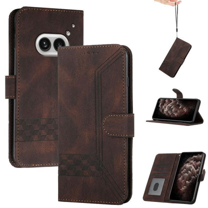 Cubic Skin Feel Flip Leather Phone Case, For Nothing Phone 4a Pro, For Nothing Phone 4a, For Nothing Phone 3a, For Nothing Phone 3a Pro, For Nothing Phone 2a