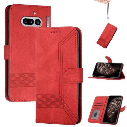 Cubic Skin Feel Flip Leather Phone Case, For Nothing Phone 4a Pro, For Nothing Phone 4a, For Nothing Phone 3a, For Nothing Phone 3a Pro, For Nothing Phone 2a