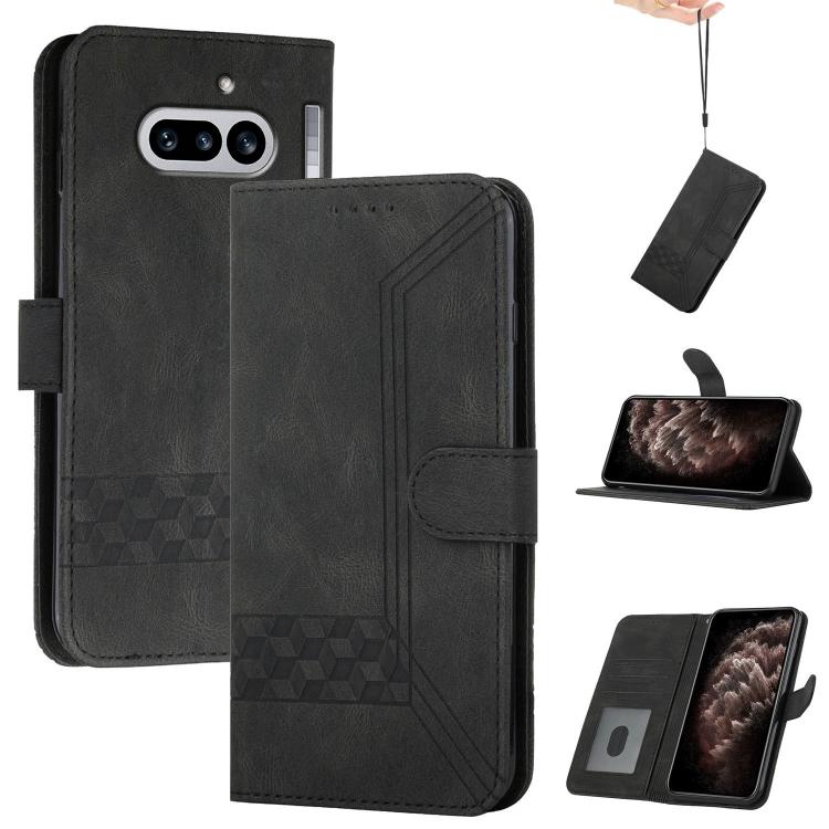 Cubic Skin Feel Flip Leather Phone Case, For Nothing Phone 4a Pro, For Nothing Phone 4a, For Nothing Phone 3a, For Nothing Phone 3a Pro, For Nothing Phone 2a
