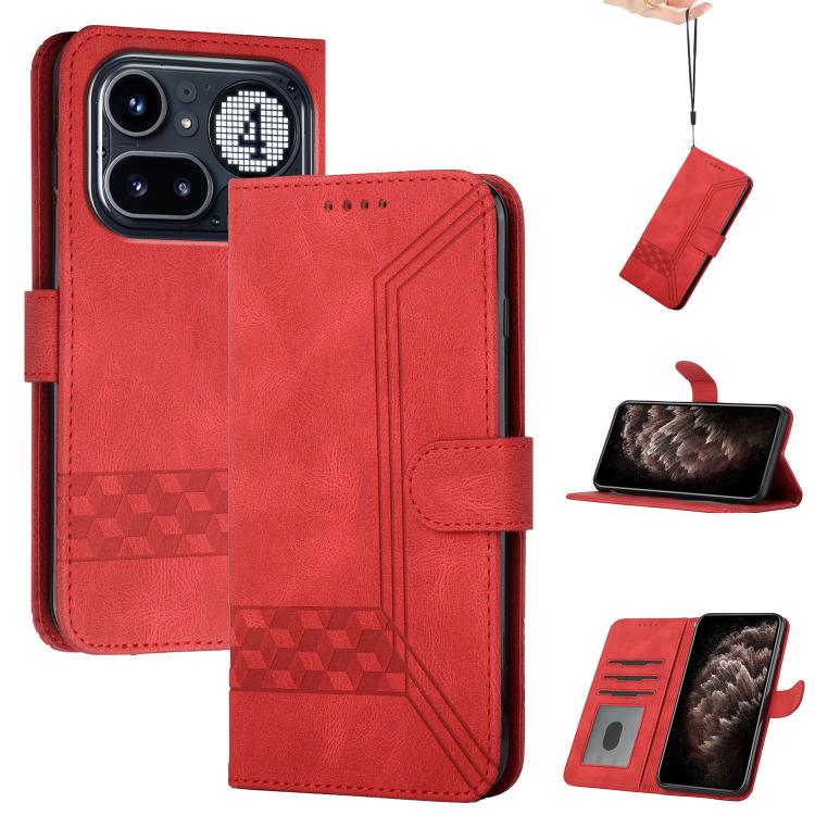 Cubic Skin Feel Flip Leather Phone Case, For Nothing Phone 4a Pro, For Nothing Phone 4a, For Nothing Phone 3a, For Nothing Phone 3a Pro, For Nothing Phone 2a