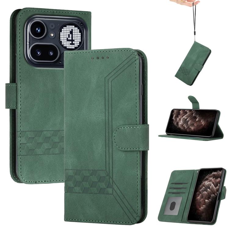 Cubic Skin Feel Flip Leather Phone Case, For Nothing Phone 4a Pro, For Nothing Phone 4a, For Nothing Phone 3a, For Nothing Phone 3a Pro, For Nothing Phone 2a
