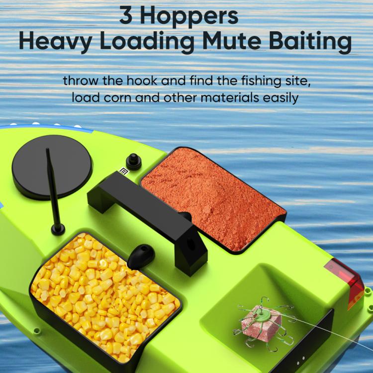 D20 Three Hoppers Smart Control Fishing Bait Boat Support GPS Built-in Light Strip, US Plug, EU Plug, UK Plug
