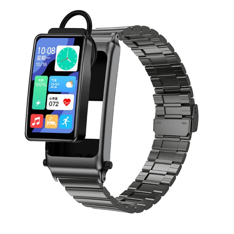 K80 1.57 inch Steel Band IP67 Earphone Detachable Smart Watch, Support Bluetooth Call, Steel Band (Black), Steel Band (Silver), Steel Band (Gold)