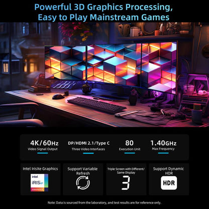BMAX B9 Plus Windows 11 Mini PC, Intel Core i5-1250P, Support 3 Monitors Output