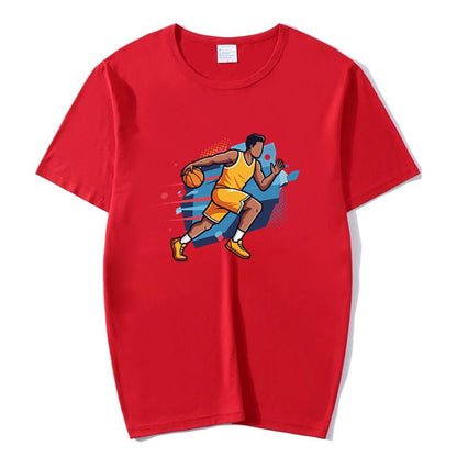 Basketball Player Printed Round Neck Modal Short Sleeve T-shirt Print On Your Demand, S, M, L, XL, XXL, XXXL, XXXXL, XXXXXL