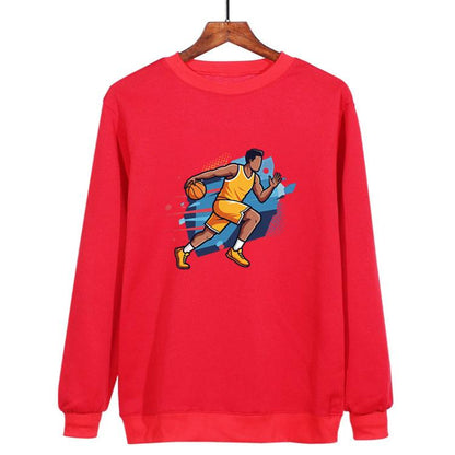 Basketball Player Printed Casual Loose Round Neck Sweatshirt Print On Your Demand, XS, S, M, L, XL, XXL, XXXL