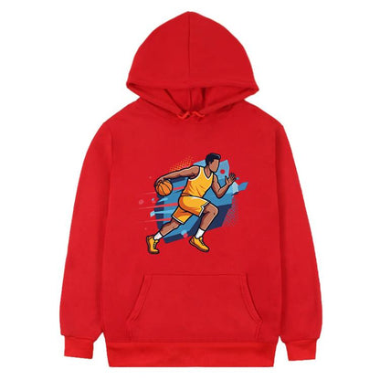 Basketball Player Printed Fleece Hooded Sweatshirt Print On Your Demand, XS, S, M, L, XL, XXL, XXXL