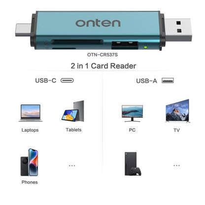 Onten OTN-CR537S 5 in 1 Type-C to USB with Micro SD/TF Card Reader, OTN-CR537S