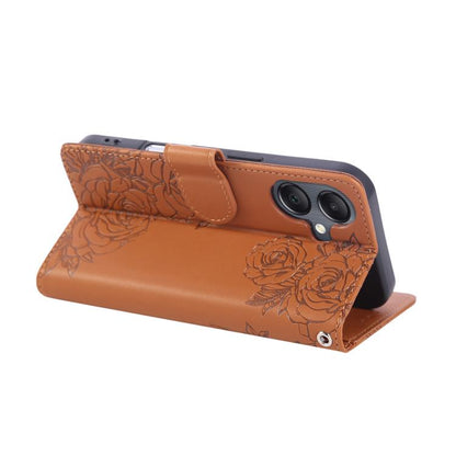 Rose Flower Embossed 3-Card Slots Leather Phone Case, For Samsung Galaxy A07 4G / 5G, For Samsung Galaxy A17 5G, For Samsung Galaxy A06, For Samsung Galaxy A56 5G, For Samsung Galaxy A26 5G, For Samsung Galaxy A36 5G, For Samsung Galaxy A16 5G���������...