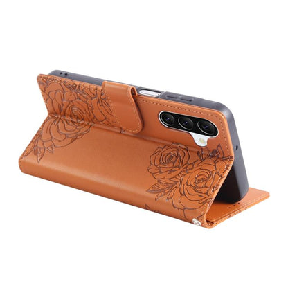 Rose Flower Embossed 3-Card Slots Leather Phone Case, For Samsung Galaxy A57 5G, For Samsung Galaxy A37 5G / A36 5G, For Samsung Galaxy A07 4G / 5G, For Samsung Galaxy A17 5G, For Samsung Galaxy A06, For Samsung Galaxy A56 5G, For Samsung Galaxy A26 5G...