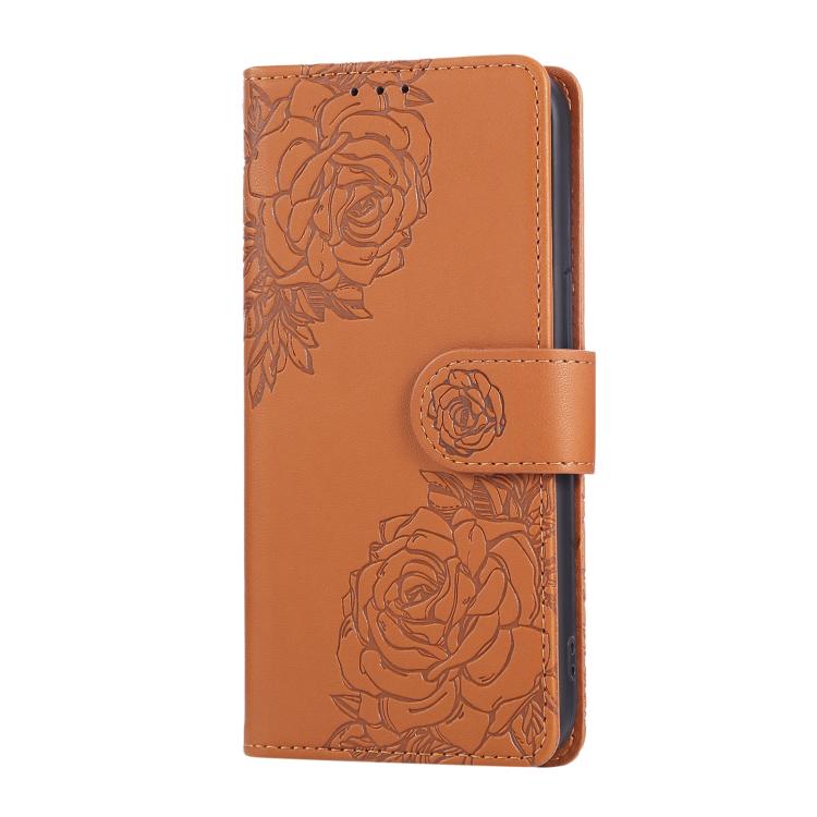 Rose Flower Embossed 3-Card Slots Leather Phone Case, For iPhone 17e / 16e, For iPhone 17 Pro Max, For iPhone 17 Pro, For iPhone 17, For iPhone Air, For iPhone 16 Pro Max, For iPhone 16 Pro, For iPhone 16 Plus, For iPhone 16, For iPhone 15 Pro Max     ...