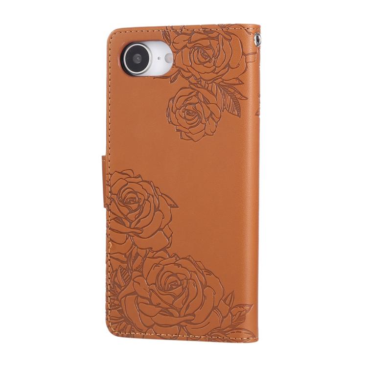 Rose Flower Embossed 3-Card Slots Leather Phone Case, For iPhone 17e / 16e, For iPhone 17 Pro Max, For iPhone 17 Pro, For iPhone 17, For iPhone Air, For iPhone 16 Pro Max, For iPhone 16 Pro, For iPhone 16 Plus, For iPhone 16, For iPhone 15 Pro Max     ...