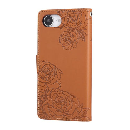 Rose Flower Embossed 3-Card Slots Leather Phone Case, For iPhone 17e / 16e, For iPhone 17 Pro Max, For iPhone 17 Pro, For iPhone 17, For iPhone Air, For iPhone 16 Pro Max, For iPhone 16 Pro, For iPhone 16 Plus, For iPhone 16, For iPhone 15 Pro Max     ...