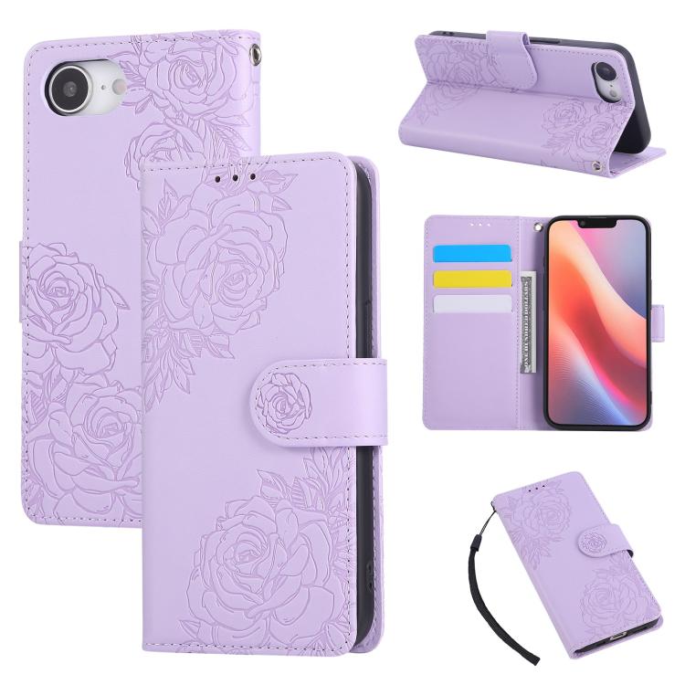 Rose Flower Embossed 3-Card Slots Leather Phone Case, For iPhone 17e / 16e, For iPhone 17 Pro Max, For iPhone 17 Pro, For iPhone 17, For iPhone Air, For iPhone 16 Pro Max, For iPhone 16 Pro, For iPhone 16 Plus, For iPhone 16, For iPhone 15 Pro Max     ...
