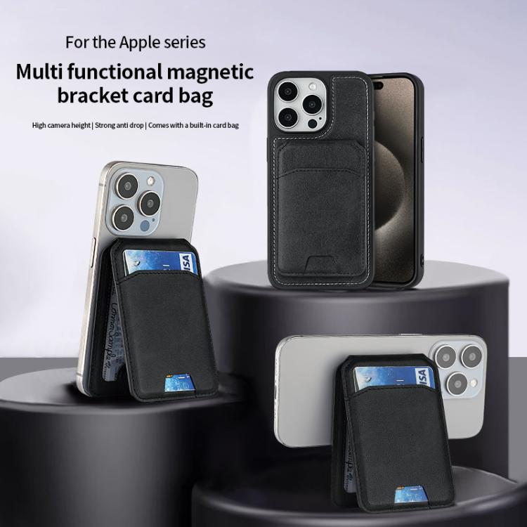 Multifunctional MagSafe Magnetic Bracket Leather Card Bag