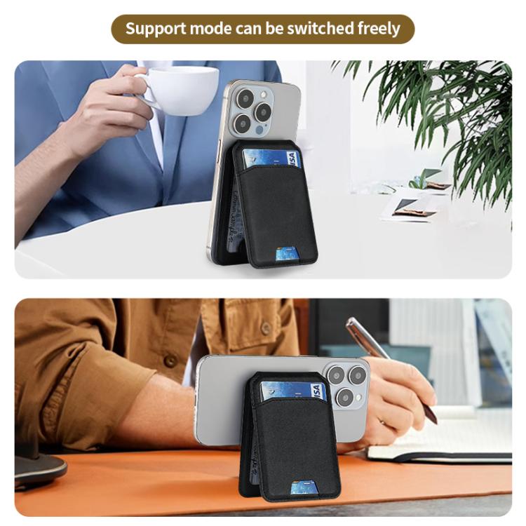 Multifunctional MagSafe Magnetic Bracket Leather Card Bag