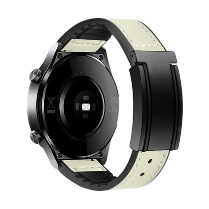 T-Shaped Fold Magnetic Buckle Silicone PU Watch Band, 20mm, 22mm