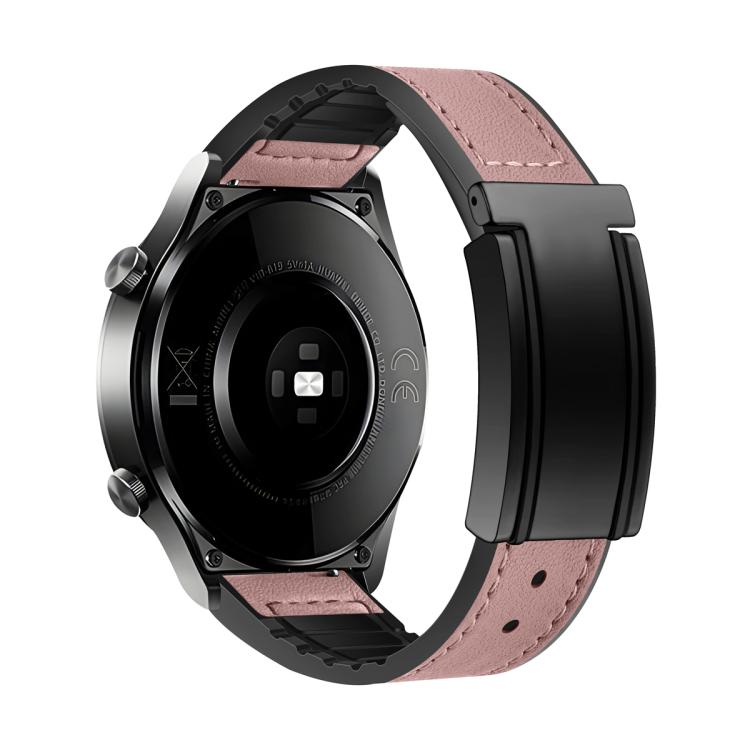 T-Shaped Fold Magnetic Buckle Silicone PU Watch Band, 20mm, 22mm