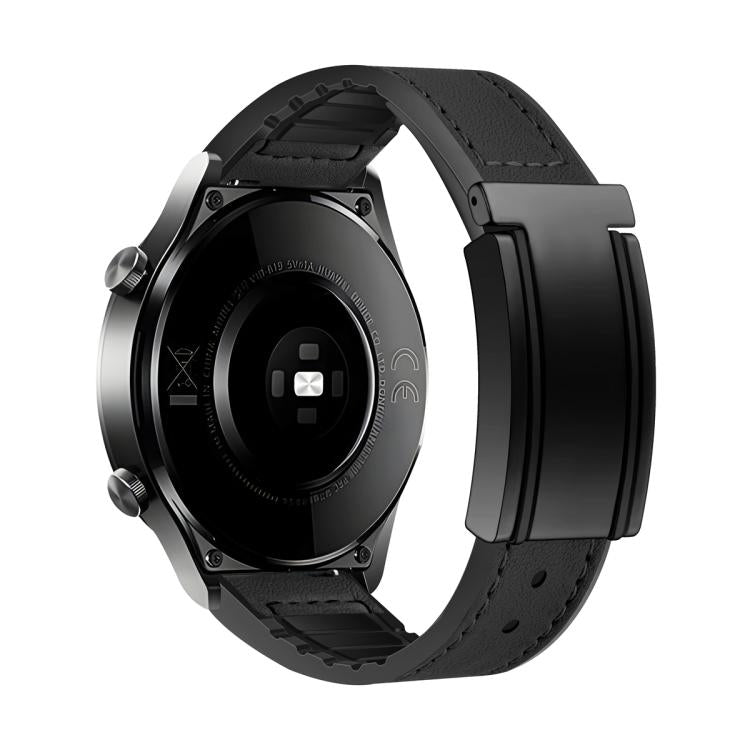 T-Shaped Fold Magnetic Buckle Silicone PU Watch Band, 20mm, 22mm