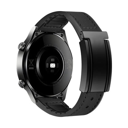 T-Shaped Fold Magnetic Buckle Silicone PU Watch Band, 20mm, 22mm