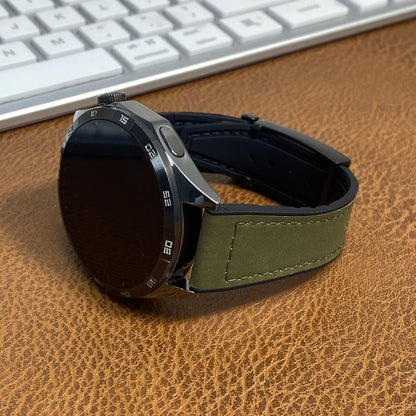 T-Shaped Fold Magnetic Buckle Silicone PU Watch Band, 20mm, 22mm