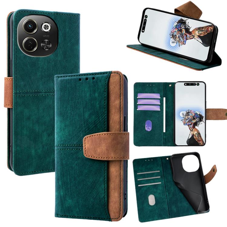 Color Stitching Skin Feel Leather RFID Blocking Phone Case, For Tecno Pova 6 Neo 5G / Spark 30 5G, For Tecno Spark 30 4G
