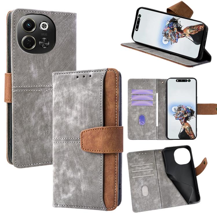 Color Stitching Skin Feel Leather RFID Blocking Phone Case, For Tecno Pova 6 Neo 5G / Spark 30 5G, For Tecno Spark 30 4G